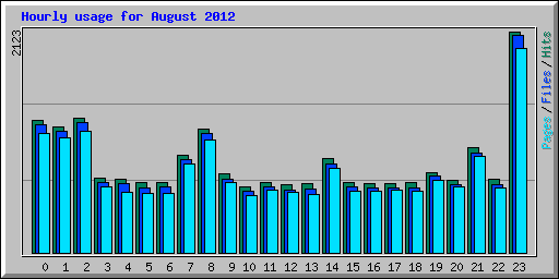 Hourly usage for August 2012