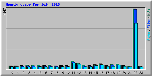 Hourly usage for July 2013