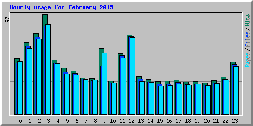 Hourly usage for February 2015