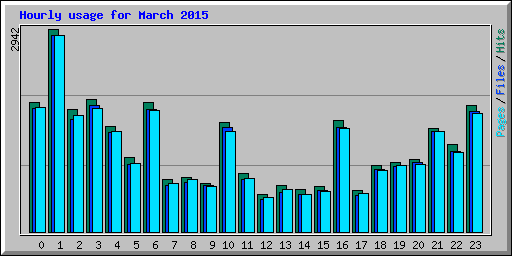 Hourly usage for March 2015