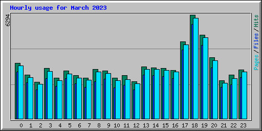 Hourly usage for March 2023